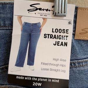NWT Size 20W Seven7 Loose Straight Jean